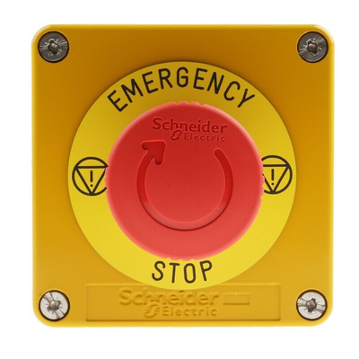 Schneider Electric Harmony XAP Series Twist Release Emergency Stop Push Button, Surface Mount, 2NC, IP65