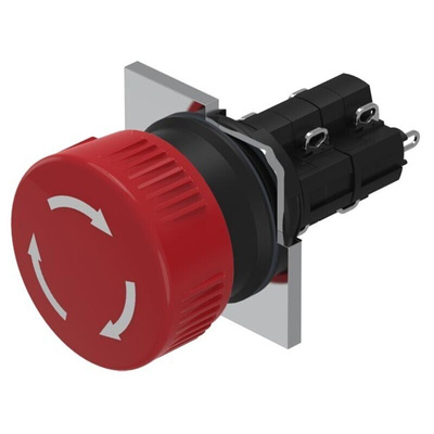 EAO Maintained Emergency Stop Push Button, Panel Mount, DPST, IP65