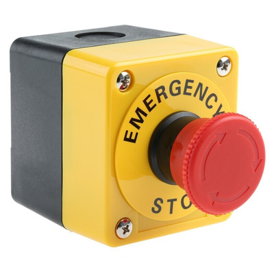 Omron A22E Series Twist Release Emergency Stop Push Button, Panel Mount, SPDT, IP65