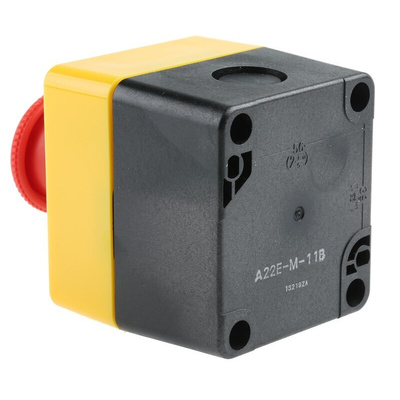 Omron A22E Series Twist Release Emergency Stop Push Button, Panel Mount, SPDT, IP65