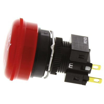 Omron A165E Series Twist Release Emergency Stop Push Button, Panel Mount, 16mm Cutout, 1NC, IP65