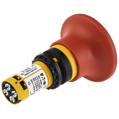 Eaton C22-PVT Series Twist Release Emergency Stop Push Button, Panel Mount, 22mm Cutout, 1 NO + 1 NC, IP67, IP69K