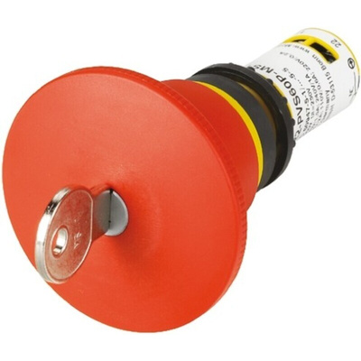 Eaton C22-PVS Series Key Release Emergency Stop Push Button, Panel Mount, 22mm Cutout, 1 NO + 1 NC, IP66