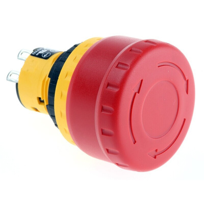 Idec Emergency Stop Push Button, Panel Mount, DPST, IP65