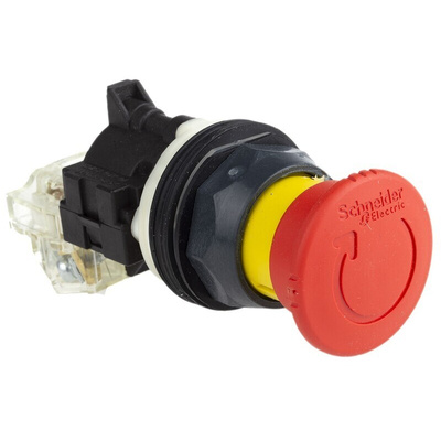 Schneider Electric Harmony 9001SK Series Twist Release Emergency Stop Push Button, Panel Mount, SPDT, IP66