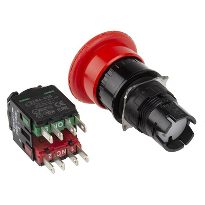 Schneider Electric Harmony XB6 Series Twist Release Emergency Stop Push Button, Panel Mount, 16mm Cutout, SPDT, IP65
