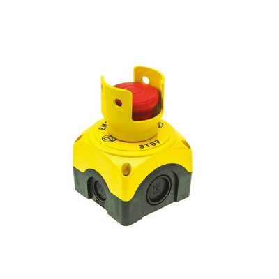 Lovato S1P Series Twist Release Emergency Stop Push Button, Surface Mount, 1NC, IP66, IP67, IP69K