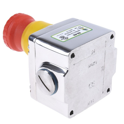 IDEM ES Series Twist Release Emergency Stop Push Button, Surface Mount, 2NC + 1NO, IP69K