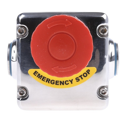 IDEM ES Series Twist Release Emergency Stop Push Button, Surface Mount, 2NC + 1NO, IP69K