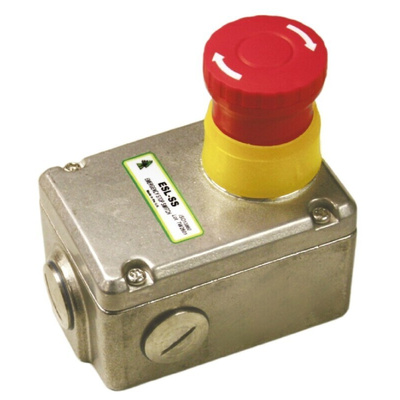 IDEM ESL Series Twist Release Emergency Stop Push Button, Surface Mount, 2NC + 2NO, IP67, IP69K