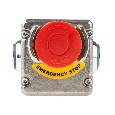 IDEM ES Series Twist Release Emergency Stop Push Button, Surface Mount, 2NC + 1NO, IP69K