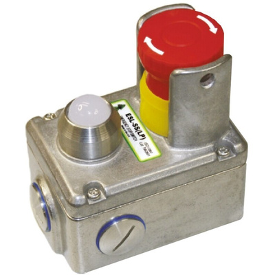 IDEM ESL Series Twist Release Illuminated Emergency Stop Push Button, Surface Mount, 2NC + 2NO, IP67, IP69K
