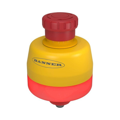 Banner SSA-EB Series Twist Release Illuminated Emergency Stop Push Button, Surface Mount, 80mm Cutout, 2NO + 2NC, IP65