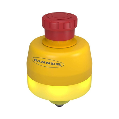 Banner SSA-EB Series Twist Release Illuminated Emergency Stop Push Button, Surface Mount, 80mm Cutout, 2NO + 2NC, IP65