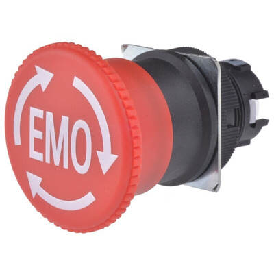 Omron A22E Series Twist Release Emergency Stop Push Button, Panel Mount, 22mm Cutout, 2NC, IP65