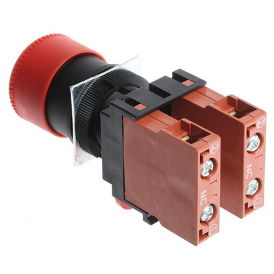 Omron A22E Series Twist Release Emergency Stop Push Button, Panel Mount, 22mm Cutout, 2NC, IP65