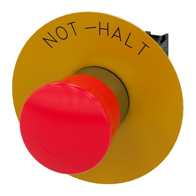 Siemens 3SU1 Series Twist Release Emergency Stop Push Button, Panel Mount, 22mm Cutout, 1NC, IP20