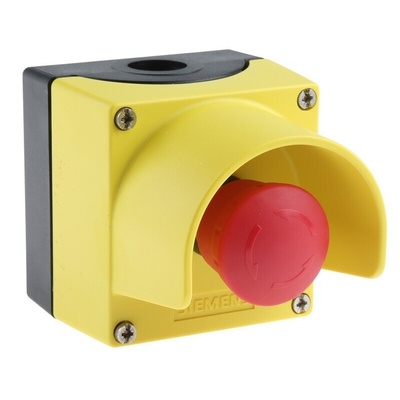 Siemens 3SU1 Series Twist Release Emergency Stop Push Button, Surface Mount, 1NC, IP66, IP67, IP69