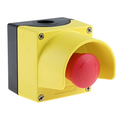Siemens 3SU1 Series Twist Release Emergency Stop Push Button, Surface Mount, 2NC