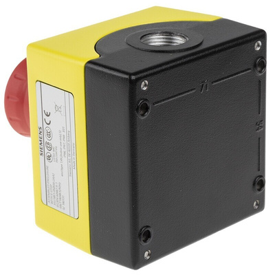 Siemens 3SU1 Series Twist Release Emergency Stop Push Button, Panel Mount, 22mm Cutout, 2NC