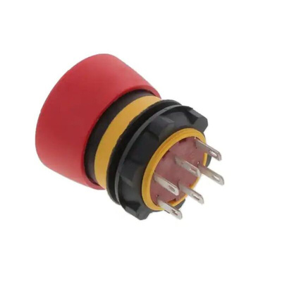 EAO 84 Series Twist Release Illuminated Emergency Stop Push Button, Panel Mount, 22mm Cutout, 2NC, IP65