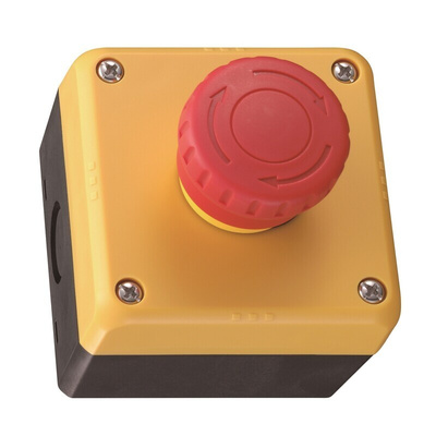 Idec YW Series Twist Release Emergency Stop Push Button, Panel Mount, 2NC
