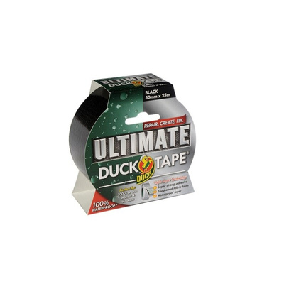 DUCK TAPE Duck Tape 232152 Duct Tape, 25m x 50mm, Black, Gloss Finish
