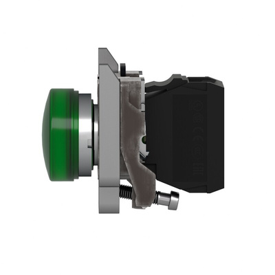 Schneider Electric, Harmony XB4, Panel Mount Green LED Pilot Light, 22mm Cutout, IP66, IP67, IP69(IP69K), 24V ac/dc
