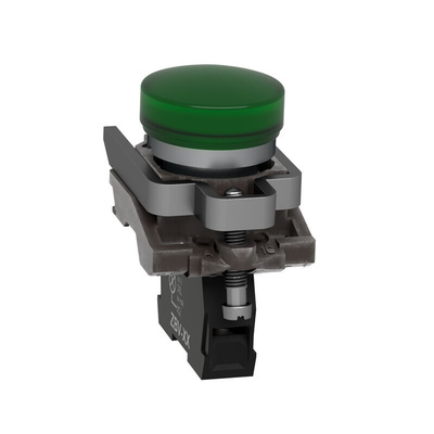 Schneider Electric, Harmony XB4, Panel Mount Green LED Pilot Light, 22mm Cutout, IP66, IP67, IP69(IP69K), 24V ac/dc