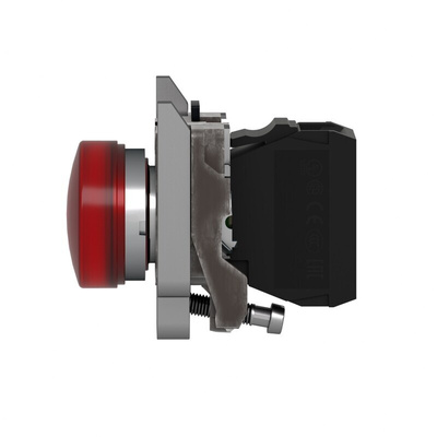 Schneider Electric, Harmony XB4, Panel Mount Red LED Pilot Light, 22mm Cutout, IP66, IP67, IP69(IP69K), 24V ac/dc