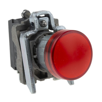 Schneider Electric, Harmony XB4, Panel Mount Red LED Pilot Light, 22mm Cutout, IP66, IP67, IP69(IP69K), 24V ac/dc