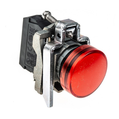 Schneider Electric, Harmony XB4, Panel Mount Red LED Pilot Light, 22mm Cutout, 240V ac