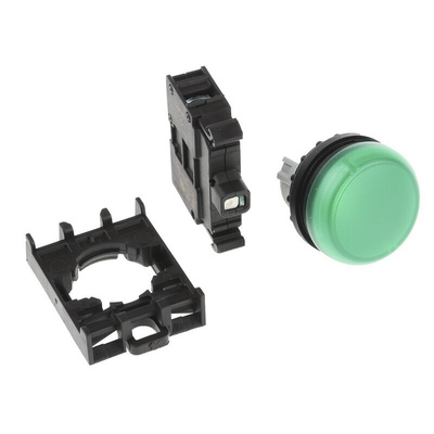 Eaton, RMQ Titan M22, Flush Mount, Rear, Surface Mount Green LED Indicator, 22mm Cutout, IP69K, Round, 12 → 30V