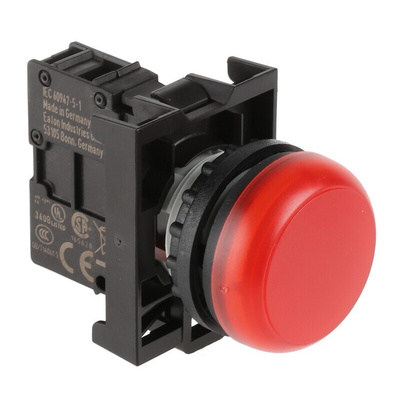 Eaton, RMQ Titan M22, Flush Mount, Rear, Surface Mount Red LED Indicator, 22mm Cutout, IP69K, Round, 12 → 30V