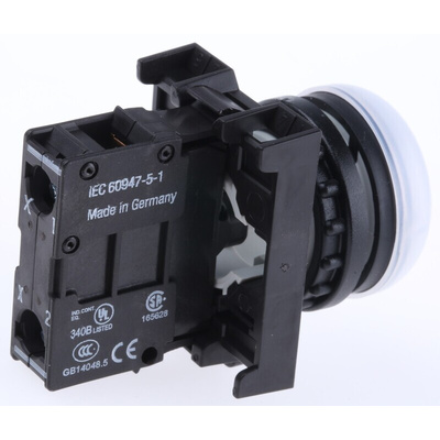 Eaton, RMQ Titan M22 White LED Pilot Light, 22mm Cutout, IP69K, Round, 12 → 30V ac/dc
