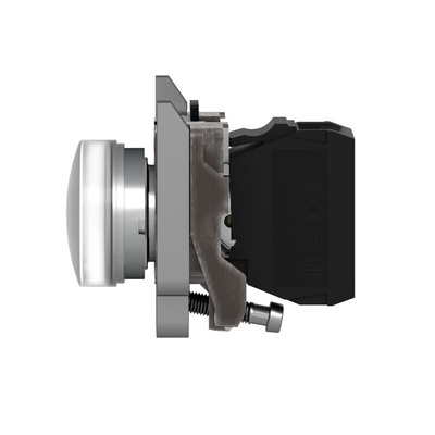 Schneider Electric, Harmony XB4, Panel Mount White Universal LED Pilot Light, 22mm Cutout, IP66, IP67, IP69(IP69K),
