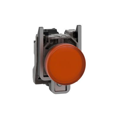 Schneider Electric, XB4, Panel Mount Orange Universal LED Pilot Light, 22mm Cutout, IP66, IP67, IP69(IP69K), Round, 24V