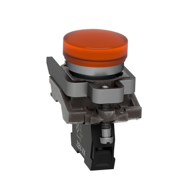Schneider Electric, XB4, Panel Mount Orange Universal LED Pilot Light, 22mm Cutout, IP66, IP67, IP69(IP69K), Round, 24V