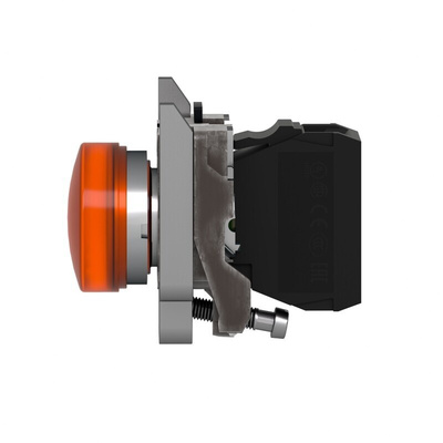 Schneider Electric, XB4, Panel Mount Orange Universal LED Pilot Light, 22mm Cutout, IP66, IP67, IP69(IP69K), Round, 24V