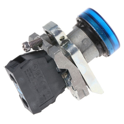 Schneider Electric, Harmony XB4, Panel Mount Blue Universal LED Pilot Light, 22mm Cutout, 24V ac/dc