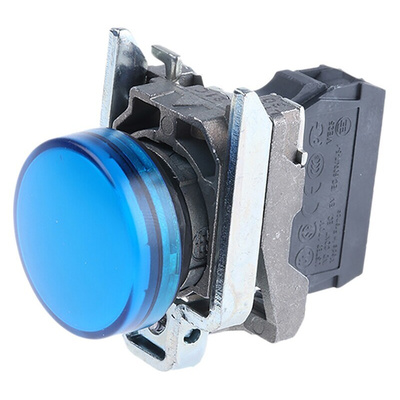 Schneider Electric, Harmony XB4, Panel Mount Blue Universal LED Pilot Light, 22mm Cutout, 240V ac