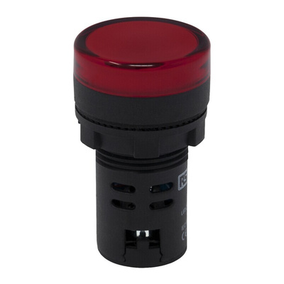 RS PRO, Panel Mount Red LED Pilot Light, 22mm Cutout, IP65, Round, 230V ac