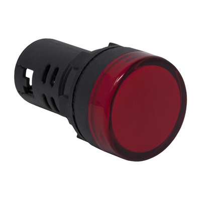 RS PRO, Panel Mount Red LED Pilot Light, 22mm Cutout, IP65, Round, 230V ac