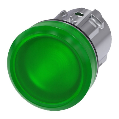 Siemens Green Pilot Light Head, 22mm Cutout SIRIUS ACT Series