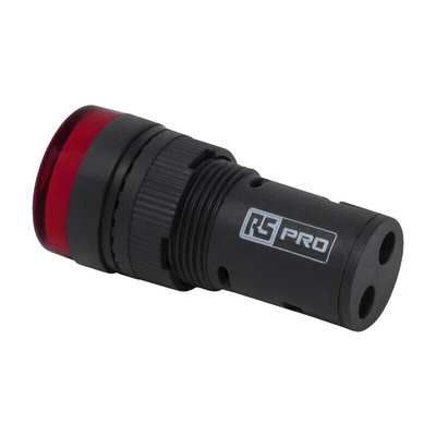 RS PRO, Panel Mount Red LED Pilot Light, 16mm Cutout, IP40, Round, 12V ac/dc