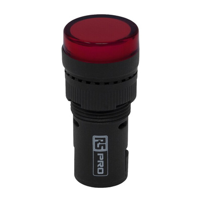 RS PRO, Panel Mount Red LED Pilot Light, 16mm Cutout, IP40, Round, 12V ac/dc