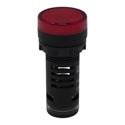 RS PRO, Panel Mount Red LED Pilot Light, 22mm Cutout, IP65, Round, 24V ac/dc