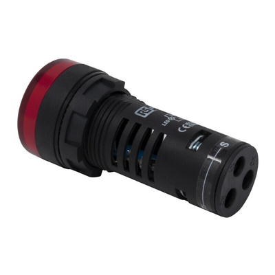 RS PRO, Panel Mount Red LED Pilot Light, 22mm Cutout, IP65, Round, 24V ac/dc