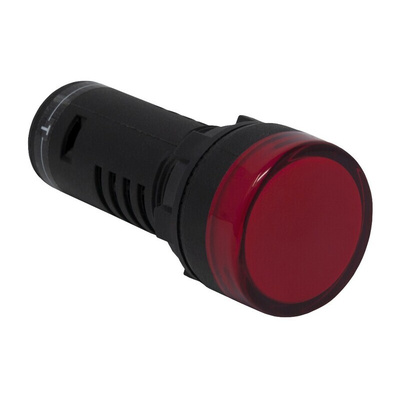 RS PRO, Panel Mount Red LED Pilot Light, 22mm Cutout, IP65, Round, 230V ac
