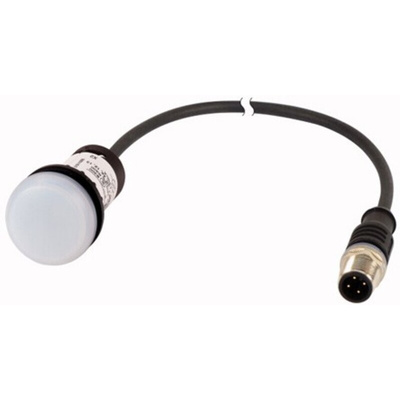 Eaton, C22, Panel Mount White LED Indicator, 22mm Cutout, IP67, IP69K, Round, 24V ac/dc